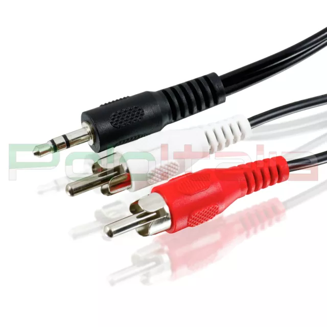 Cable 20m Audio De Jack 3,5mm Aux Para 2 Rca Macho Doble Y Alargo Estéreo Hifi