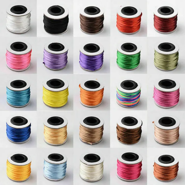 1-10M Chinese Macramé Knot Making Nylon Cord Thread Soft Satin Round 1mm dia