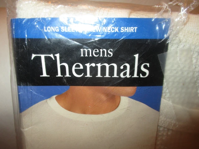 NEW W TORN Pkg Joe Boxer Mens 2XL Ivory Long Sleeve Crew Neck