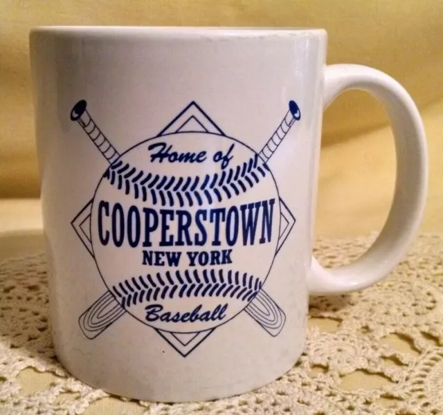 Cooperstown Mug Home New York Baseball Liquid Logic Bat Ball Base Blue White.