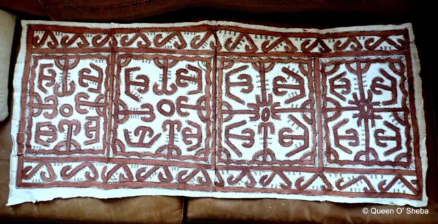 Tapa Bark Cloth Painting Papua New Guinea Pacific Wall Art III#