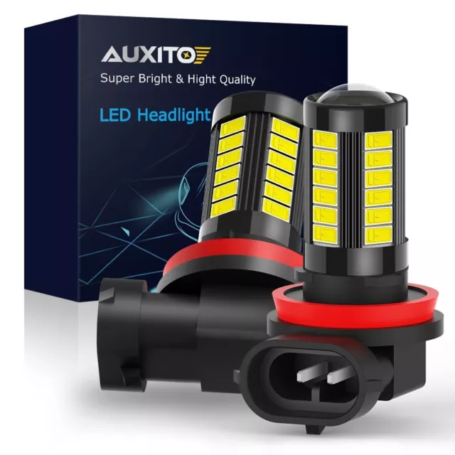 AUXITO H11 H16 H8 LED Fog Driving Light 6000K Super Bright Bulbs 2000LM 6G33 EXC