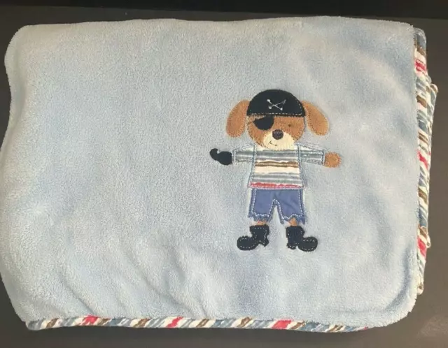 Maison Chic Blue Pirate Puppy Dog Baby Blanket