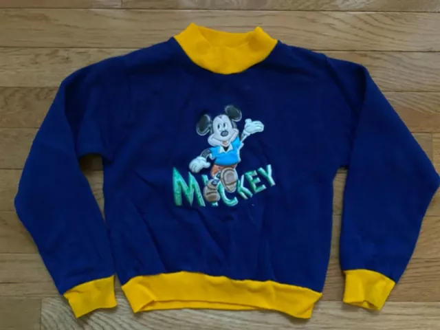 Shirtees 80s Rare Vintage Disney Children's Long Sleeve Mickey Mouse Boys Sz 6