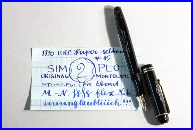 1934 SIMPLO STÖFFHAAS MONTBLANC #15 super flex #2 14K M - BBB Feder EBONIT