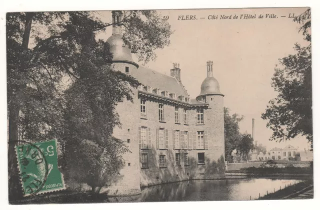 Cpa 61 - Flers : Hôtel De Ville - Côté Nord (Orne) Écrite