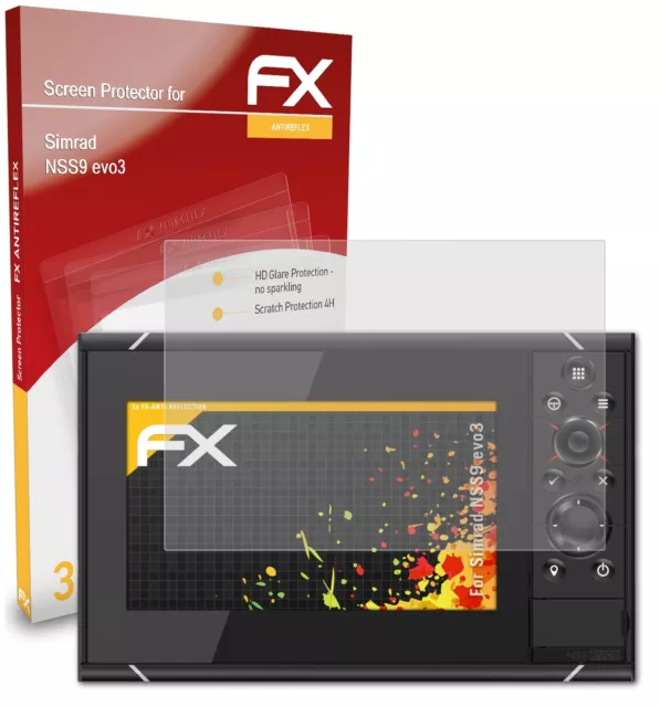atFoliX 3x Film Protection d'écran pour Simrad NSS9 evo3 mat&antichoc