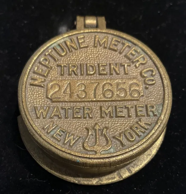 NEPTUNE METER Co. NEW YORK Trident Water Meter Cap #2437656 Desk Trinket Holder
