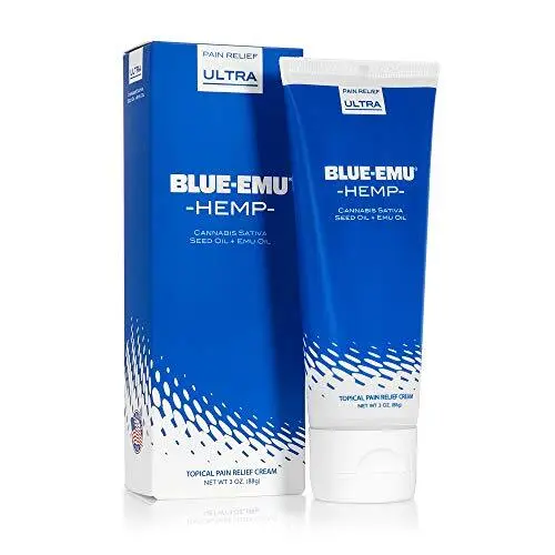 Blue-Emu Hemp Cream Pain Relief for Muscle and Joint Maximum Support, Odor-Fr...