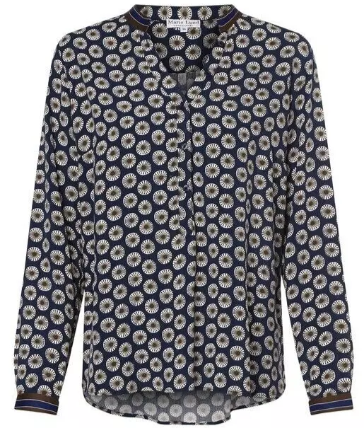 Marie Lund Bluse Shirt Tunika Marine gemustert Viskose Gr.42 M/L Neu m.Et.42,99