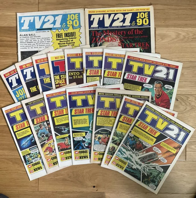 TV21 & Joe 90 UK Comic Magazines x 17 (inc. No. 1) (1969/70)