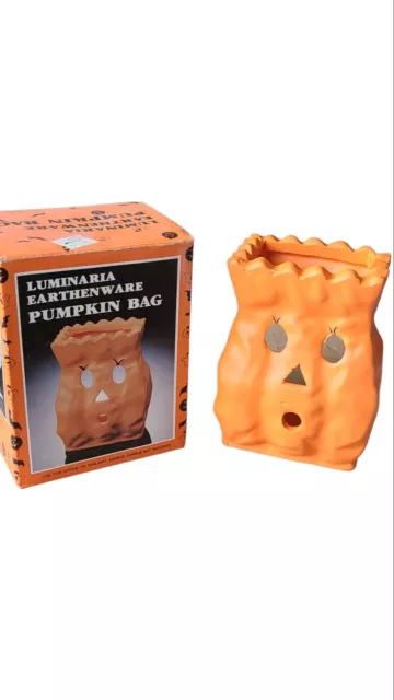 Vintage Fabri-Centers of America 1992 Ceramic Pumpking Luminaria - New