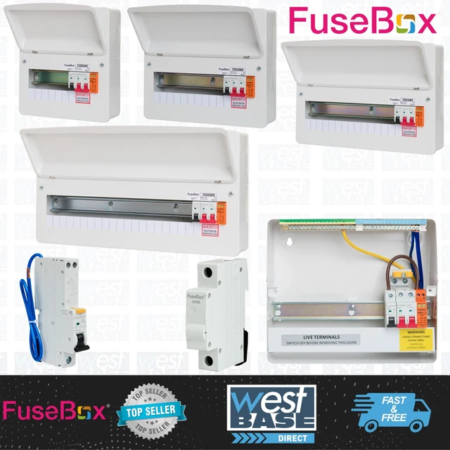 FUSEBOX METAL SPD Consumer Unit F2 100A Main Switch + Type A 6kA RCBOs