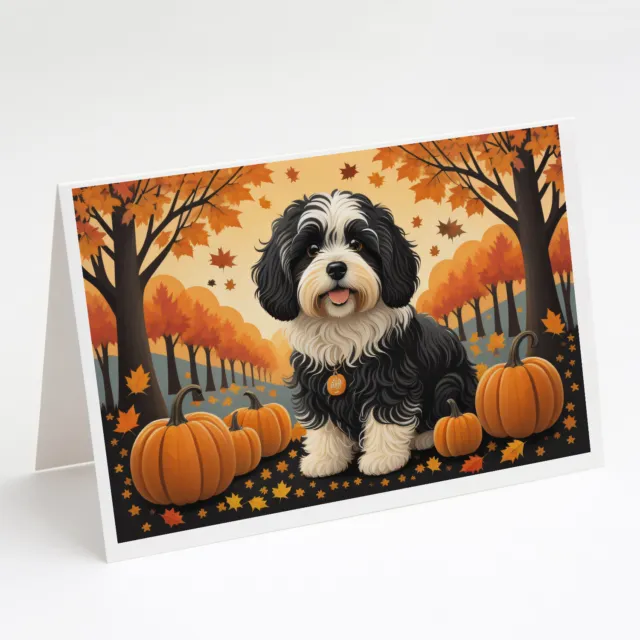 Havanese Fall Greeting Cards and Envelopes Pack of 8 DAC1050GCA7P