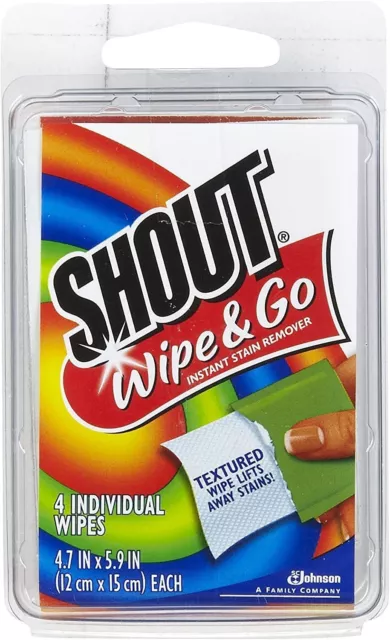 Shout Stain Remover Wipe & Go, Travel Size - 4 ct