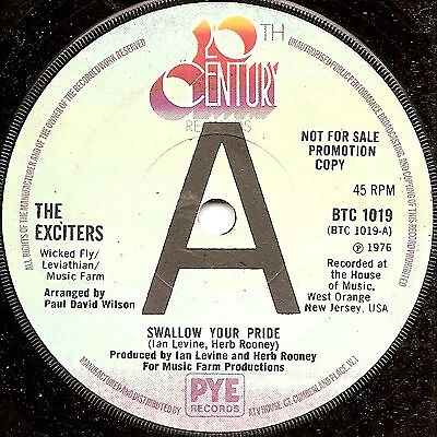 The Exciters - Swallow Your Pride (7", Single, Promo)