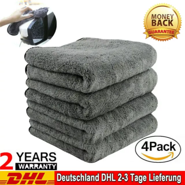 4Pack Auto 1200 GSM 40x40cm Mikrofasertuch Poliertuch Trockentuch Microfaser