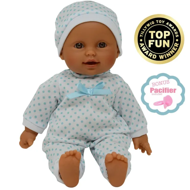 11 inch Soft Body Hispanic Newborn Baby Doll in Gift Box -Doll Pacifier Included