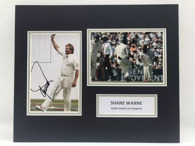 RARE Shane Warne Australia Cricket Signed Photo Display + COA AUTOGRAPH ASHES