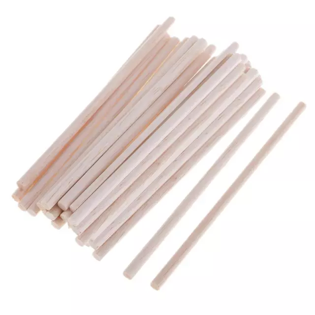 30Pc 5mm Round Balsa   Wooden Dowel Rod For Kids Model Making 120mm 2