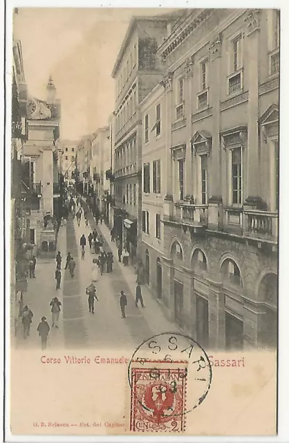 SASSARI (038) - SASSARI Corso Vittorio Emanuele - Fp/Non Vg, bollo 1903