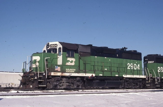 BN BURLINGTON NORTHERN Railroad Train Locomotive N KANSAS CITY MO Photo Slide