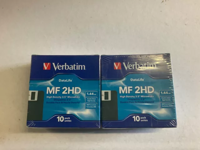 Verbatim MF2HD 3.5" 1.44MB Floppy Discs Pack of 20 Brand New