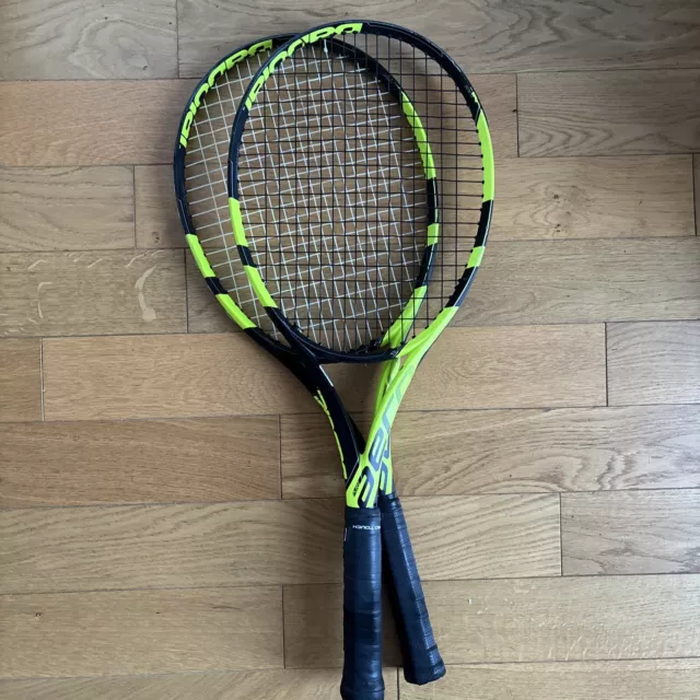 LOT 2 Raquettes de tennis BABOLAT Pure Aero cordage quasi neuf TBE