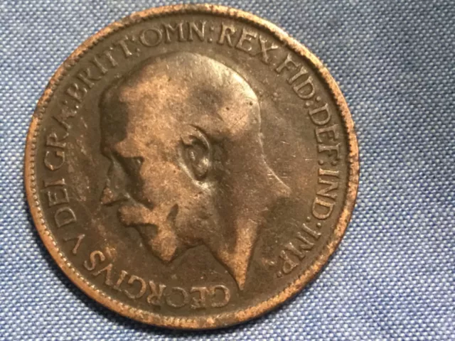 1918 George V British Halfpenny