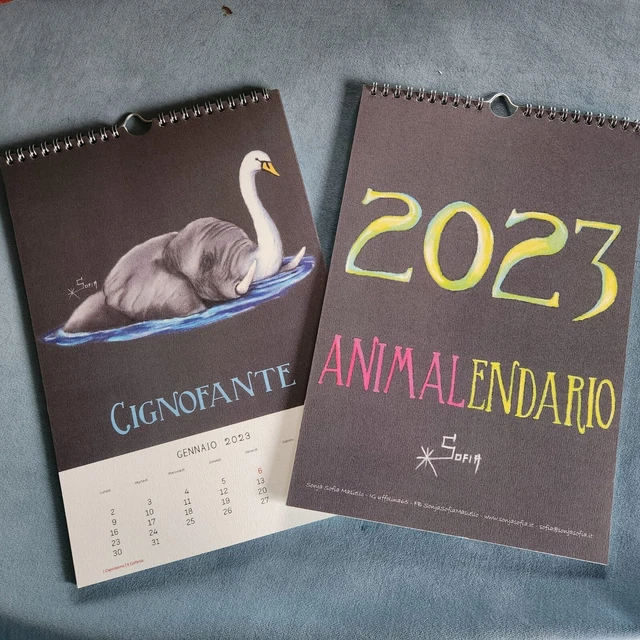 Calendario 2023 con illustrazioni d'artista