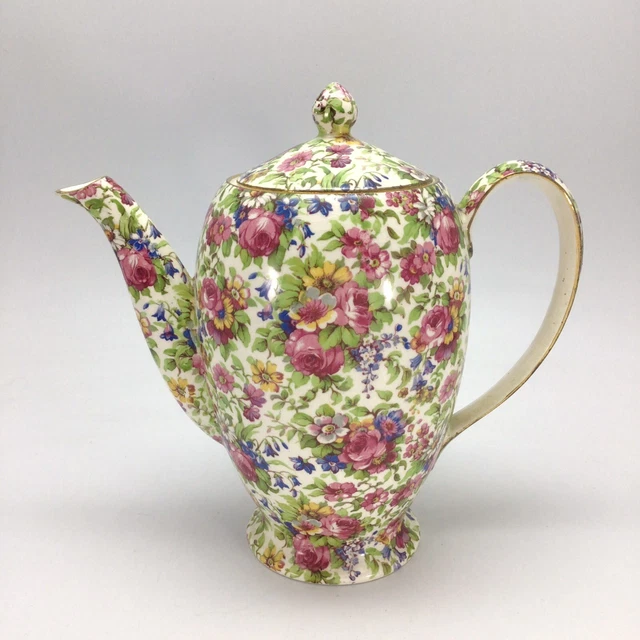 VINTAGE ROYAL WINTON Chintz Coffee Pot Teapot Grimwades Summertime