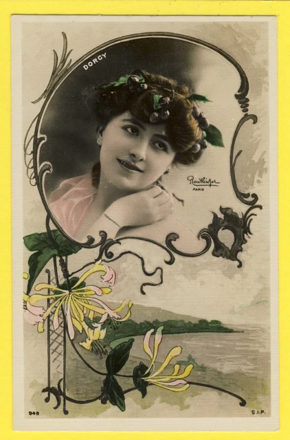 "Stunning New Art 1900 Canvas CPA Photo REUTLINGER PARIS French Actress ""DORCY"