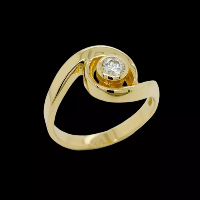Ladies Diamond Ring 18ct Yellow Gold Dress Ring 0.20ct Diamond Size M RRP $2590