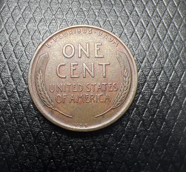1909 VDB Lincoln Head Wheat Cent Bronze BN Penny Au-Bu High grade (SKU640) 2