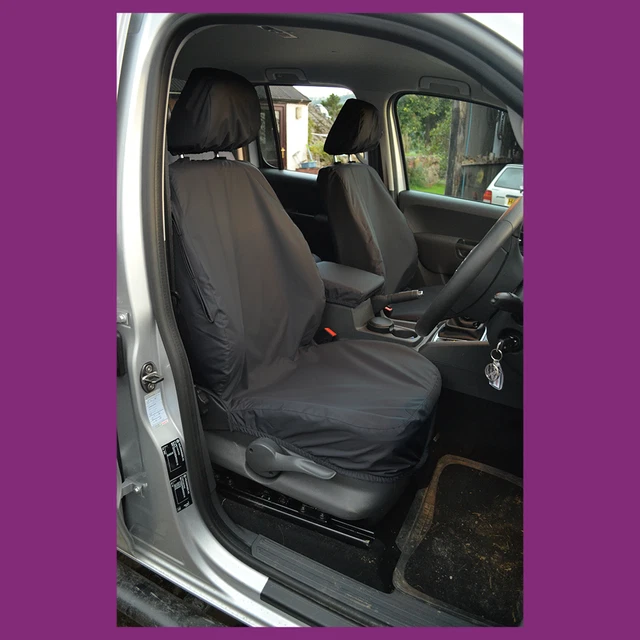 VW VOLKSWAGEN AMAROK V6 2016+ Black Waterproof Tailored Pair Front Seat