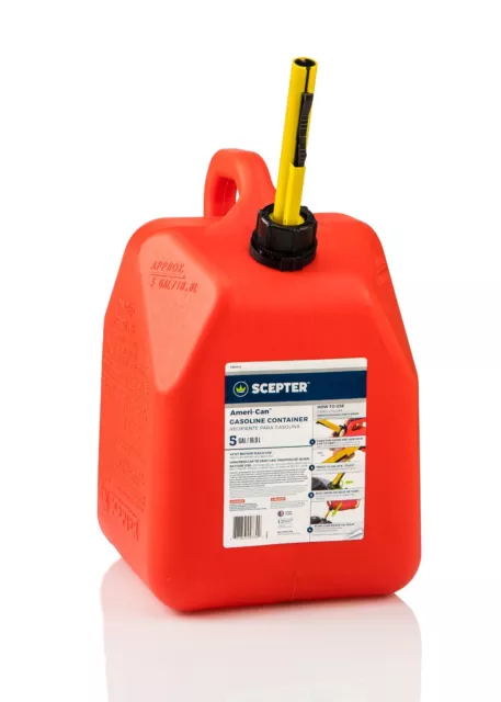 Ameri-Can Gasoline Can 5 Gallon Volume Capacity, Red Gas Can Fuel Conta