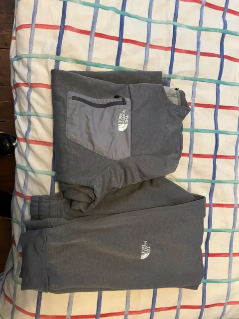 Mens Grey North Face Tracksuit