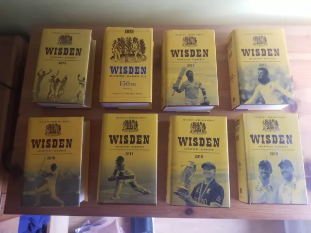 Wisden Cricketers Almanack 2007 to 2019, Hardback, Excellent condition