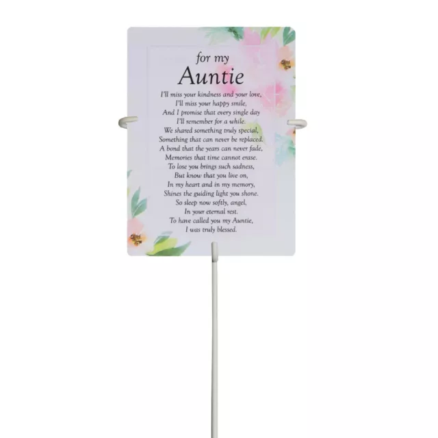 Auntie Waterproof Graveside Memorial Card and Weatherproof 30cm card Holder