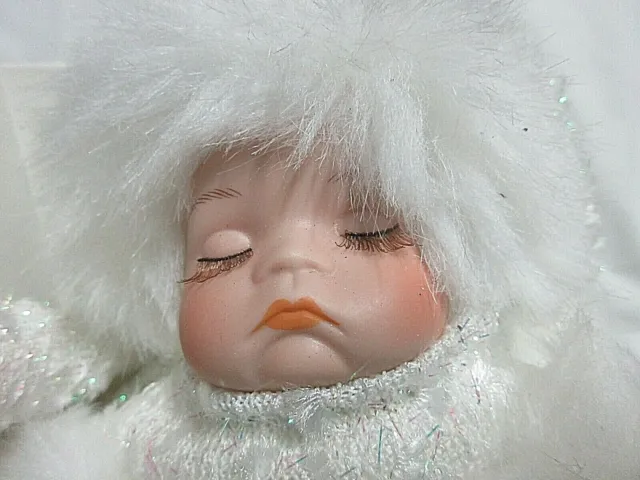 Heritage Signature Collection W/Coa  Porcelain Doll In Sleigh ~ Winter Baby