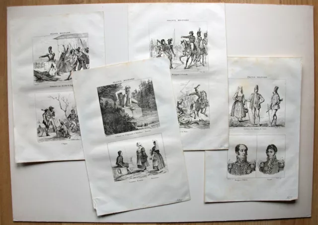 Napoleon in Italien - Lodi, Rom, Lonado, Lugo - lot Stiche, 6 Stahlstiche 1835