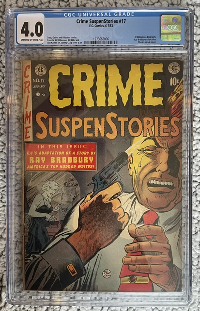 Golden Age Ec Crime Suspenstories 17 Cgc 4.0 Extremely Violent Suicide Cover Pch