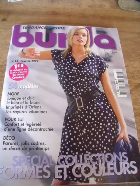 Magazine Burda Tonique Chic Bleu Et Blanc Imprime D'orient  N°26  2002