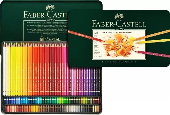 Crayons Faber-Castell Polychromos 120 couleurs 110011 dans la boîte métallique