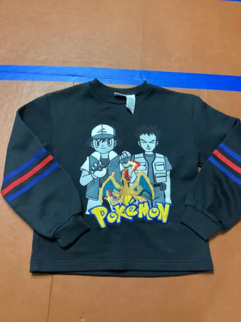 Vtg 1999 Pokemon Crewneck Sweatshirt Black Youth Sz L/14- Gotta Catch 'Em All