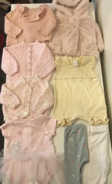 Baby Girl Bundle Next Coat Jumper Cardigans Romper Leggings Vest Age 0-3 Months