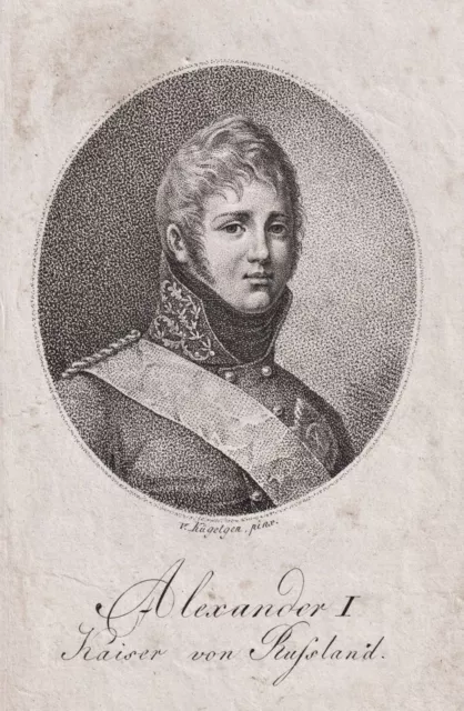 Alexander I of Russia Emperor Zar Tsar Russland Portrait engraving 1795