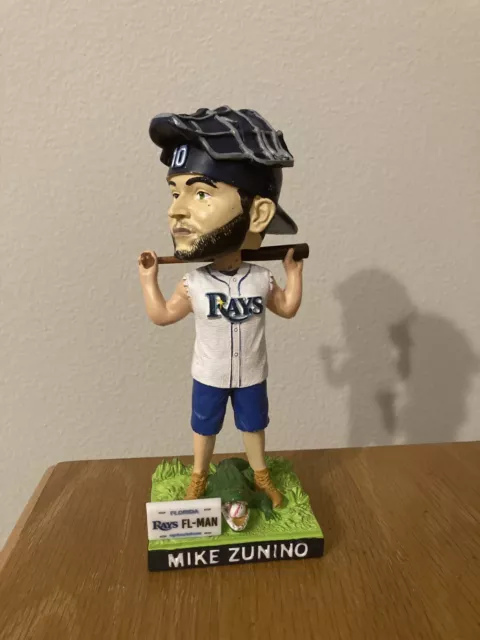 Jomboy Media on X: The Tampa Bay Rays are giving away Florida Man Mike  Zunino bobbleheads featuring cutoff sleeves, jean shorts, boots and an  alligator The catcher was born in Florida and