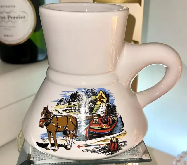 Retro verschüttelfrei breiter Boden Kaffee Teebecher schmales Boot Kanal Pferd Lastkahn Geschenk