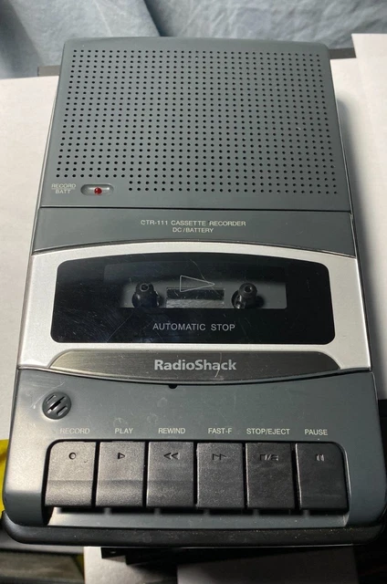 RadioShack Portable Cassette Recorder CTR-111 and Orig Earphone Battery Tested